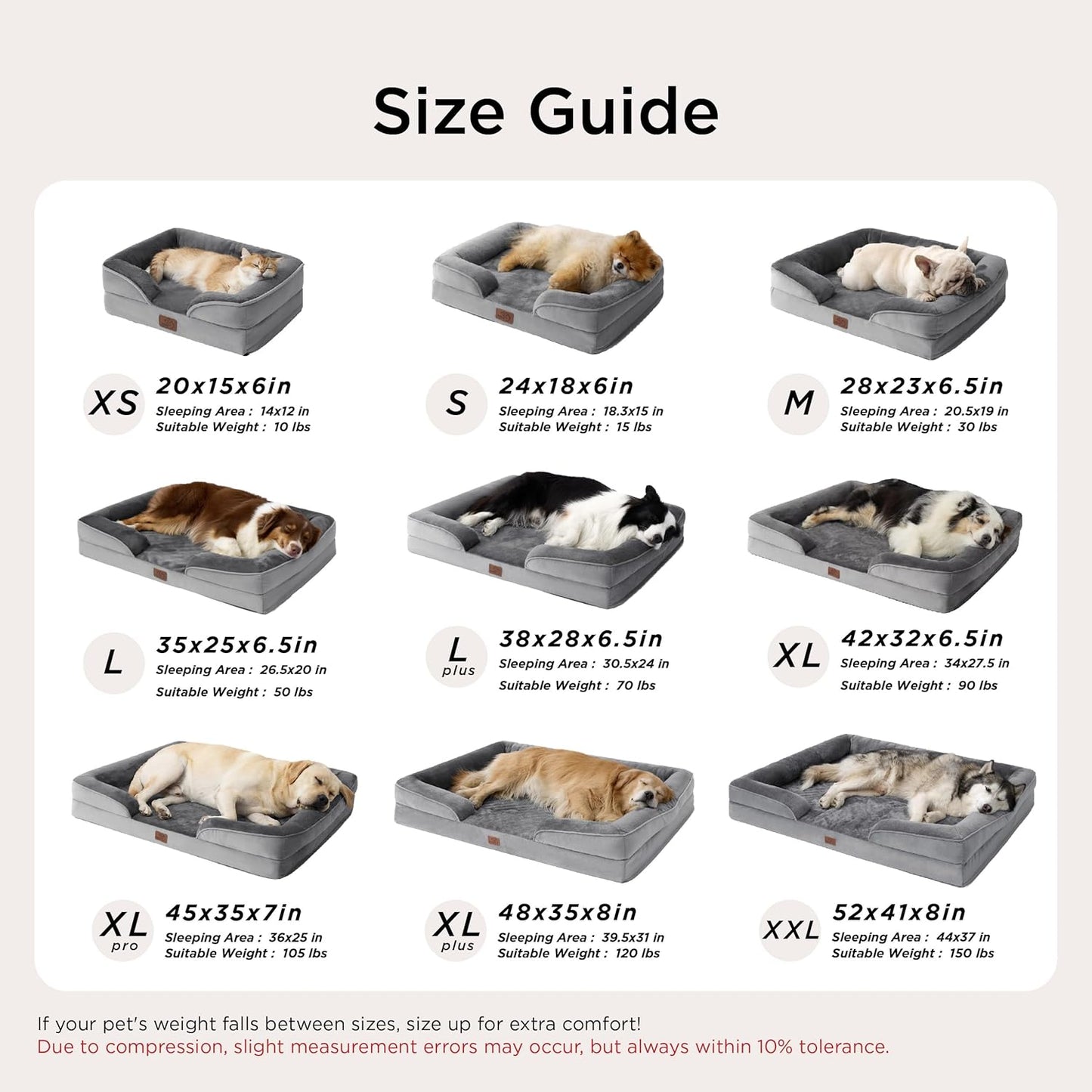 Bedsure Orthopedic Medium Dog Bed - 28" Grey, Removable Washable Cover, Waterproof, Cozy Bolster Sides, Nonslip Bottom - Ideal for Puppies, Cats, and Senior Dogs