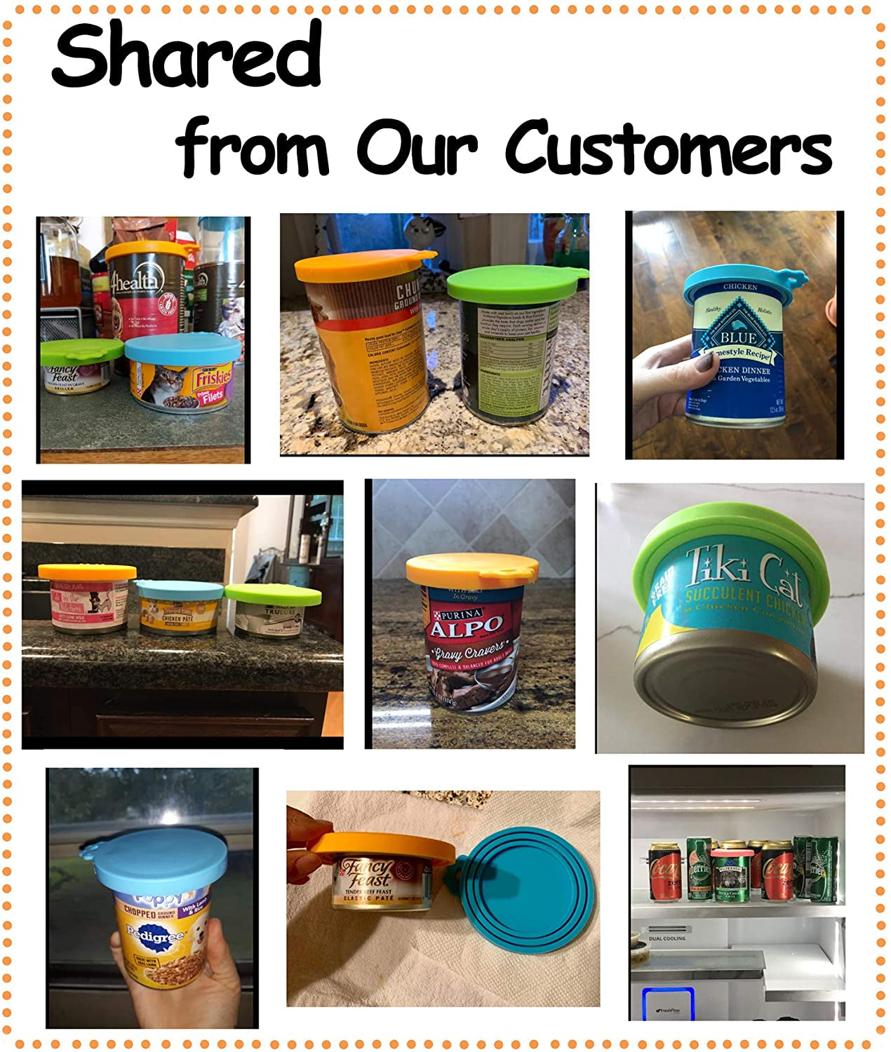 Universal Silicone Pet Food Can Covers - Multi-Colored Lids for Dog & Cat Food (Fits 3 Standard Can Sizes)