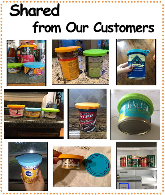 Universal Silicone Pet Food Can Covers - Multi-Colored Lids for Dog & Cat Food (Fits 3 Standard Can Sizes)