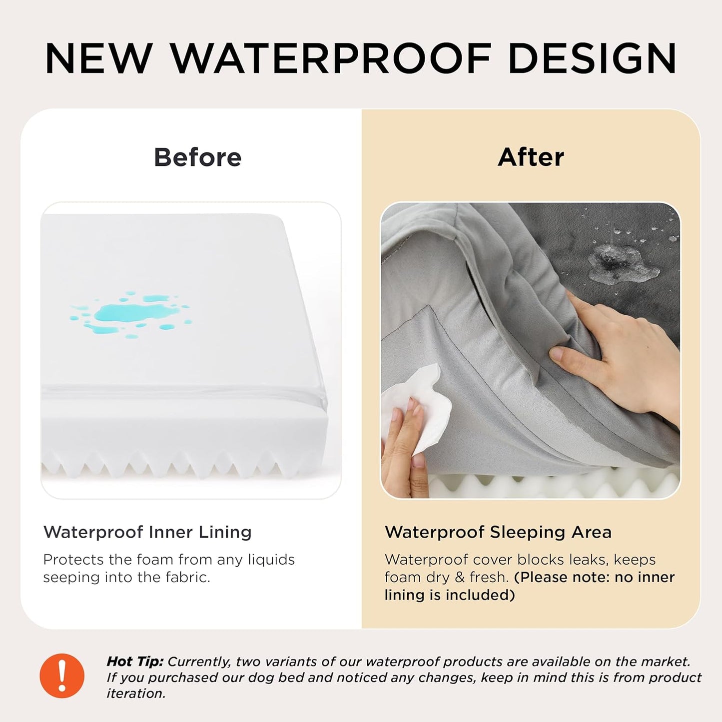 Bedsure Orthopedic Medium Dog Bed - 28" Grey, Removable Washable Cover, Waterproof, Cozy Bolster Sides, Nonslip Bottom - Ideal for Puppies, Cats, and Senior Dogs