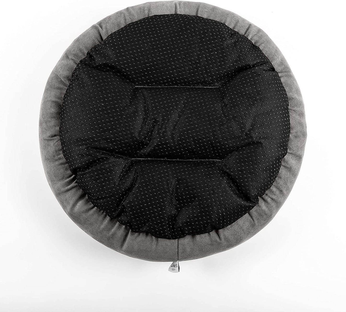 Cozy Round Donut Pet Bed for Cats & Small Dogs - 20" Anti-Slip, Water-Resistant, Super Soft & Washable Luxury Cushion in Gray