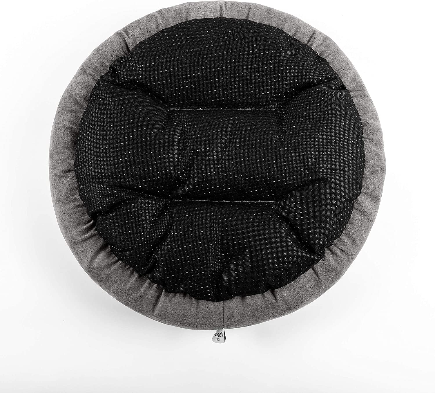 Cozy Round Donut Pet Bed for Cats & Small Dogs - 20" Anti-Slip, Water-Resistant, Super Soft & Washable Luxury Cushion in Gray