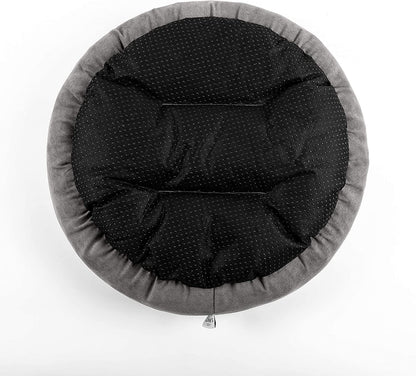 Cozy Round Donut Pet Bed for Cats & Small Dogs - 20" Anti-Slip, Water-Resistant, Super Soft & Washable Luxury Cushion in Gray