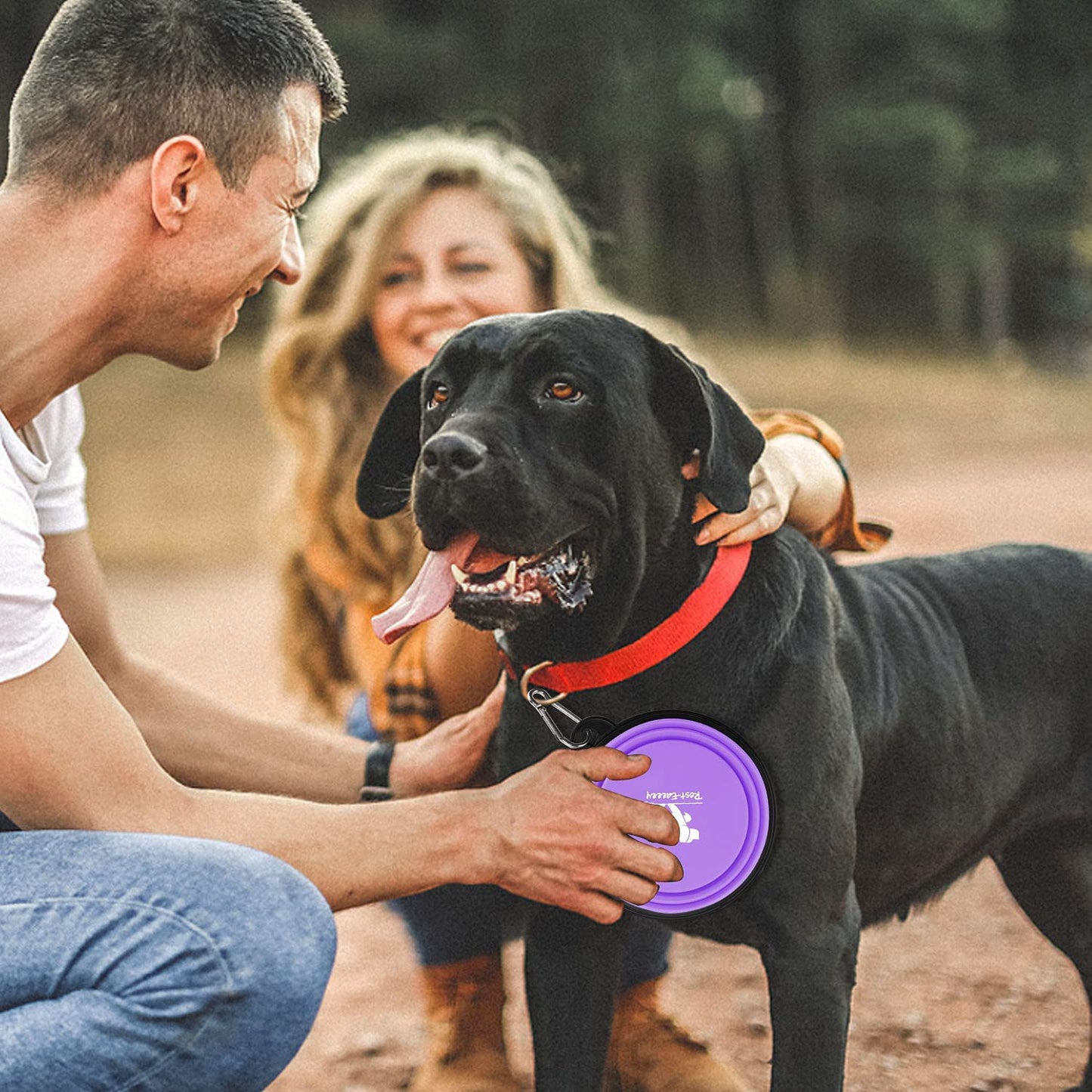 Collapsible Dog Bowls, 2 Pack Sturdy Portable Dog Water Bowls | Wear-Resistant TPE, Anti-Dust Foldable Travel Dog & Cat Bowls for Camping Walking Hiking with Carabiners
