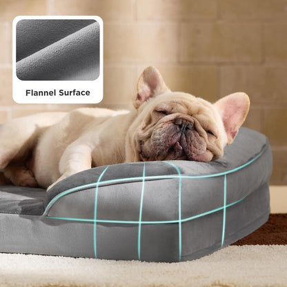 Bedsure Orthopedic Medium Dog Bed - 28" Grey, Removable Washable Cover, Waterproof, Cozy Bolster Sides, Nonslip Bottom - Ideal for Puppies, Cats, and Senior Dogs