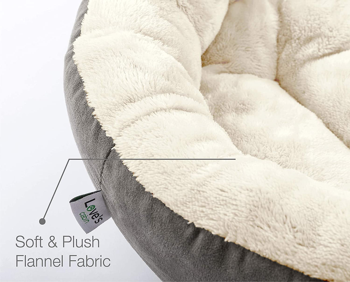 Cozy Round Donut Pet Bed for Cats & Small Dogs - 20" Anti-Slip, Water-Resistant, Super Soft & Washable Luxury Cushion in Gray