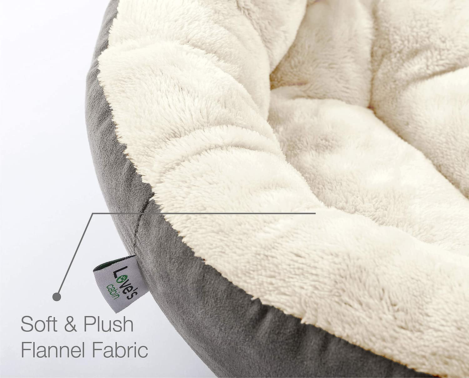 Cozy Round Donut Pet Bed for Cats & Small Dogs - 20" Anti-Slip, Water-Resistant, Super Soft & Washable Luxury Cushion in Gray